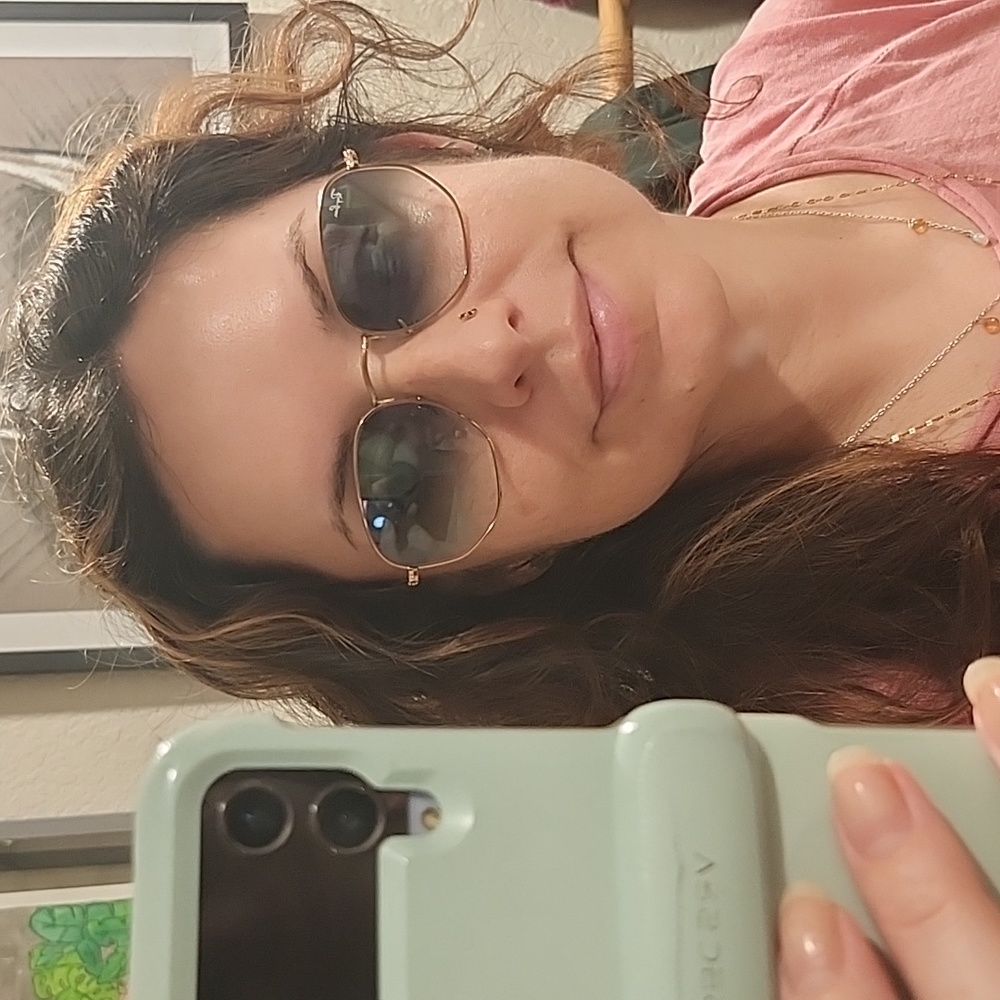 Ray Ban hexagonal blue gradient mirrored sunglasses